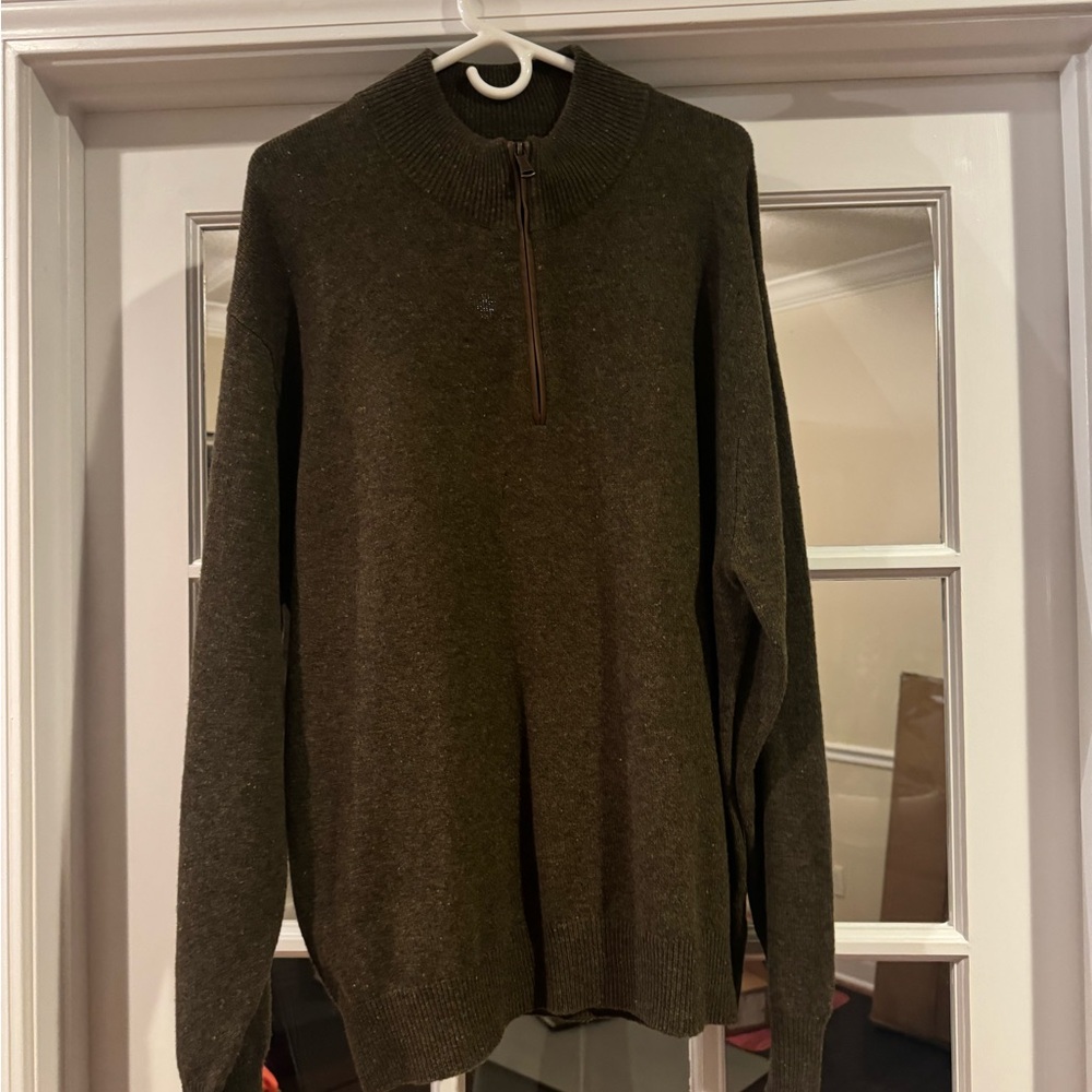 Orvis Men's Dark Green Zip-Up Sweater